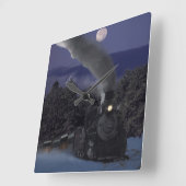 Timmy's Weihnachtsabendzug Quadratische Wanduhr (Winkel)