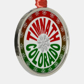 Timnath Colorado Roter Schneeflocken Silbernes Ornament (Rechts)