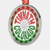 Timnath Colorado Roter Schneeflocken Silbernes Ornament (Links)