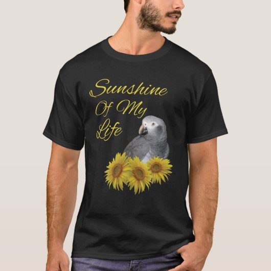 Timneh African Gray Parrot Sunshine Sunflower T Sh T-Shirt (Vorderseite)