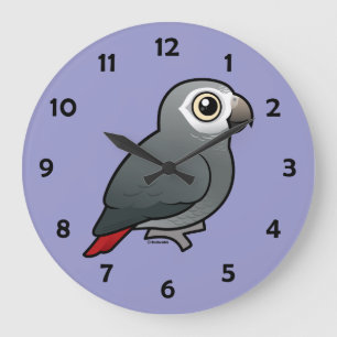Timneh African Grey Parrot Große Wanduhr