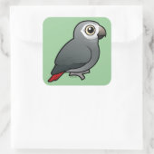 Timneh afrikanisches Grau-Papagei Quadratischer Aufkleber (Tasche)