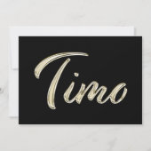 Timo Name white gold Handwriting Karte (Vorderseite)