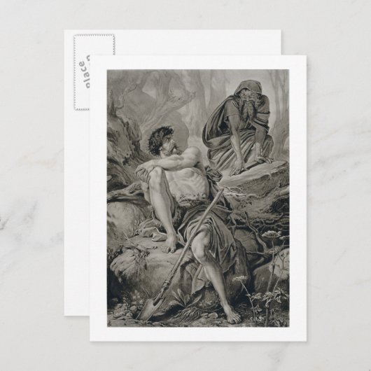 Timon and Apemantus, from Timon of Athens by Willi Postkarte (Vorne/Hinten)