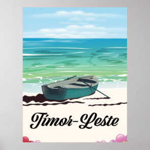 Timor-Leste Retro-Reiseplakat. Poster