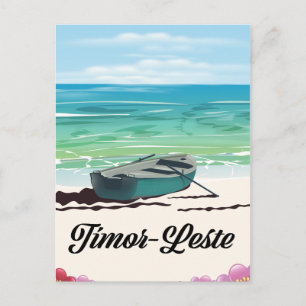 Timor-Leste Retro-Reiseplakat. Postkarte