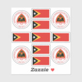 timorische Staatssymbole/Wappen und Flagge Aufkleber (Blatt)