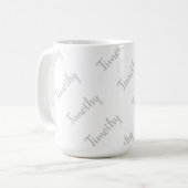 Timothy Name in Hellgrau, Kaffeetasse (Vorderseite Links)