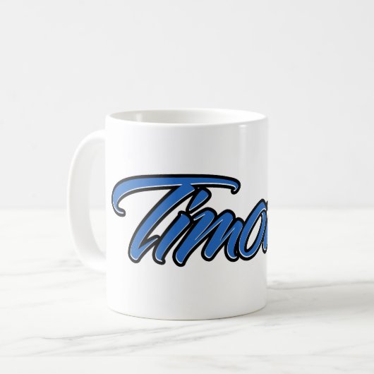 Timothy Vorname Name blue Tasse Kaffeetasse (Vorderseite Links)