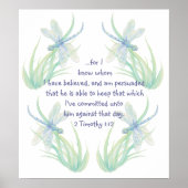 Timothy Watercolor Dragonfly Scripture Poster (Vorne)