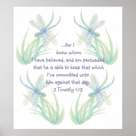 Timothy Watercolor Dragonfly Scripture Poster (Vorne)