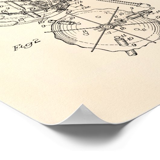 Timpani 1950 Patentart - Alter Peper Poster (Ecke)