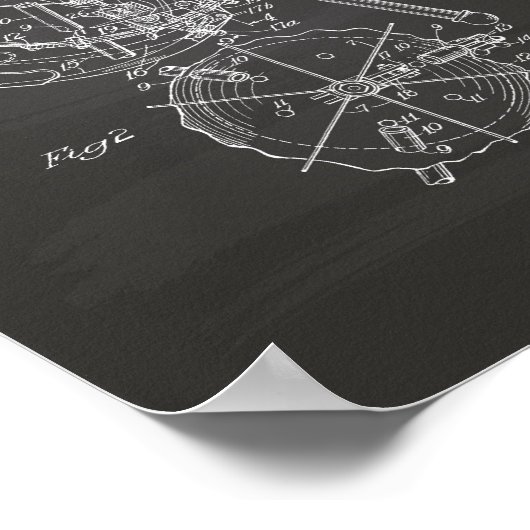 Timpani 1950 Patentkunst - Chalkboard Poster (Ecke)