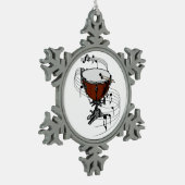 Timpani (Kessel-Trommel) Schneeflocken Zinn-Ornament (Links)