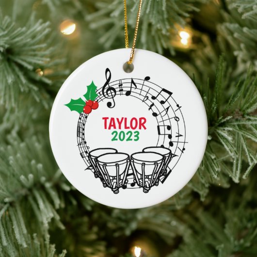 Timpani Marching Band Weihnachtsdekoration Keramik Ornament (Baum)