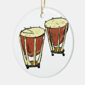 Timpani zwei mit Holzhammer-Grafik-Bild Keramik Ornament (Links)