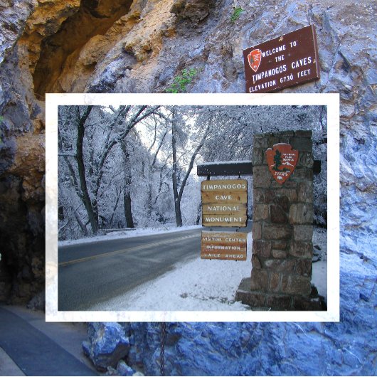 Timpanogos Cave National Monument Winter, Schild Postkarte