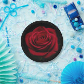 TimPic Black Plate mit Rote Rose DesigPaper Plate Pappteller (Party)