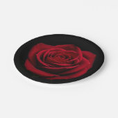 TimPic Black Plate mit Rote Rose DesigPaper Plate Pappteller (Schrägansicht)