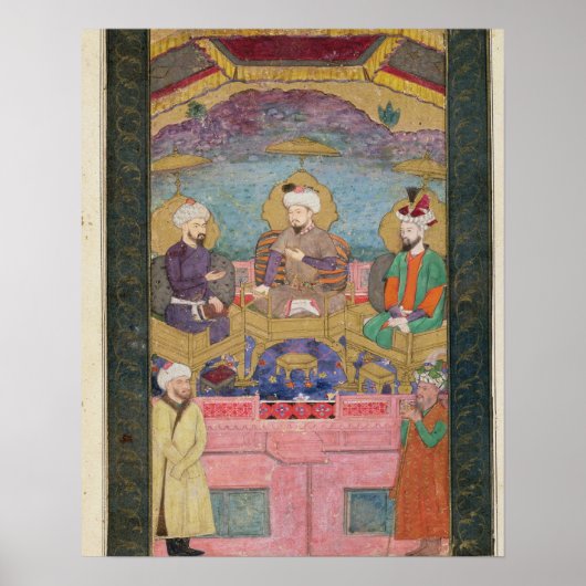 Timur (1336-1405), Babur (1483-1530, r.1526-30) un Poster (Vorne)