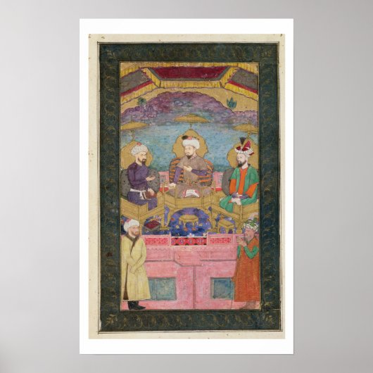 Timur (1336-1405), Babur (1483-1530, r.1526-30) un Poster (Vorne)