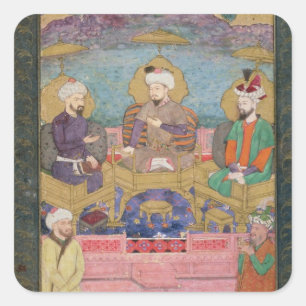 Timur (1336-1405), Babur (1483-1530, r.1526-30) un Quadratischer Aufkleber