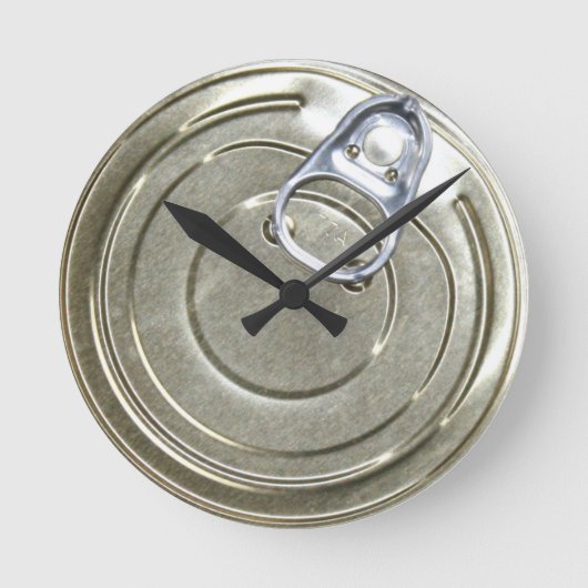 Tin Can Lid Novelty Runde Wanduhr (Vorderseite)