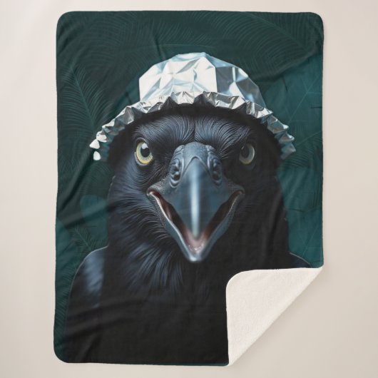 Tin Foil Hat Black Bird Raven Sherpadecke (Vorderseite)