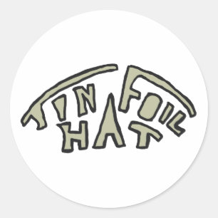 Tin Foil Hat Runder Aufkleber