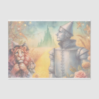 Tin Man and Cofeils Lion Wizard von Oz Decoupage Seidenpapier