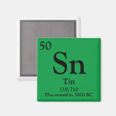 Tin Periodic Table Magnet (Vorderseite/Rückseite)