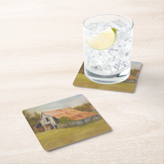 Tin Roof Barn Rechteckiger Pappuntersetzer (Vor Ort)