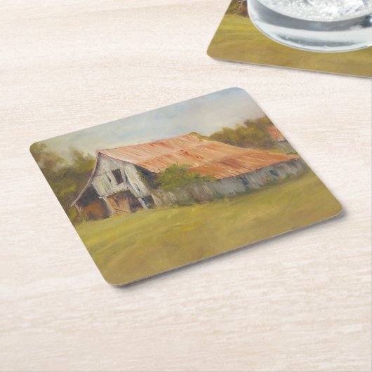 Tin Roof Barn Rechteckiger Pappuntersetzer (angewinkelt)