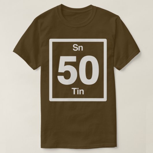Tin Sn, Periodic Table Elements, 50th Birthday Sci T-Shirt (Design vorne)