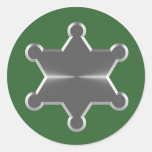 Tin Star Sheriff Runder Aufkleber