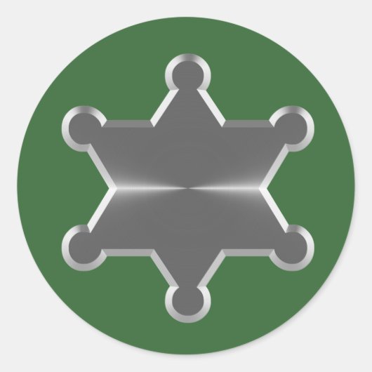 Tin Star Sheriff Runder Aufkleber (Vorderseite)