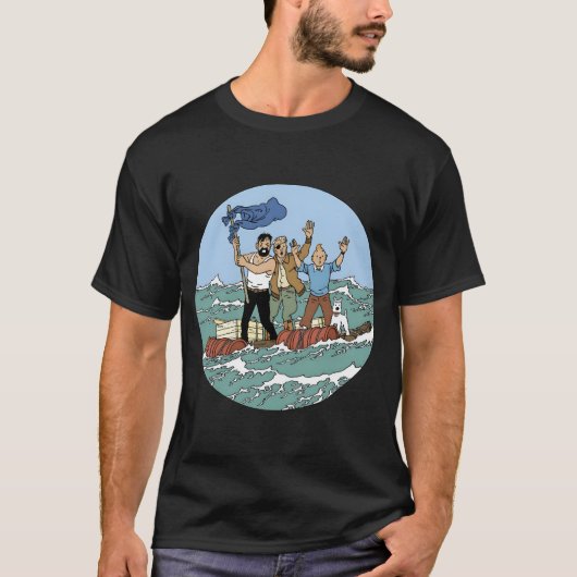 Tin-Tin-Sea-Abenteuer mit Captain Haddock T-Shirt (Vorderseite)