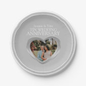 Tin Wedding Jubiläum Foto Herzplatte Pappteller (Vorderseite)