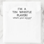 Tin Whistle Player Entschuldigung Ovaler Aufkleber (Tasche)