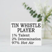 Tin Whistle Player Hot Air Postkarte (Stehend Vorderseite)