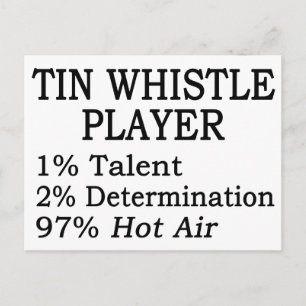 Tin Whistle Player Hot Air Postkarte