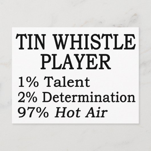 Tin Whistle Player Hot Air Postkarte (Vorderseite)