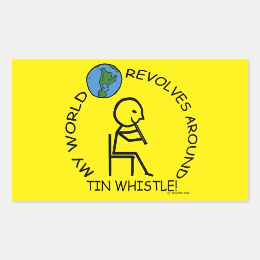 Tin Whistle - World Revolves Rund um die rechtecki Rechteckiger Aufkleber (Vorderseite)