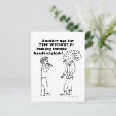 Tin Whistle Zombie Explode Postkarte (Stehend Vorderseite)