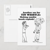 Tin Whistle Zombie Explode Postkarte (Vorne/Hinten)