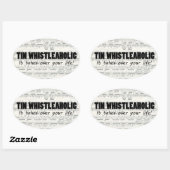 Tin Whistleaholic Life Oval Aufkleber (Blatt)