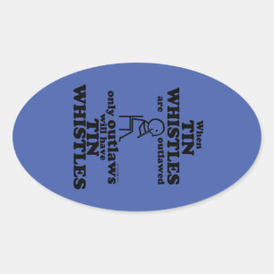 Tin Whistles Oval Sticker