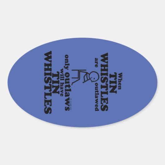 Tin Whistles Oval Sticker (Vorderseite)