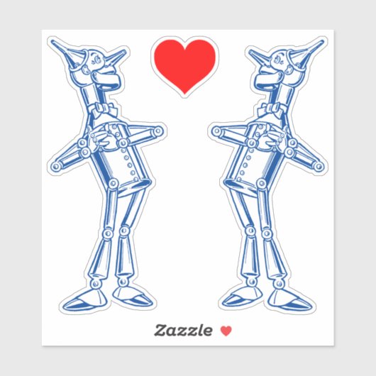 Tin Woodman stehend Denslow Wonderful Wizard Aufkleber (Blatt)