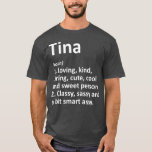 TINA Definition Personalisiert Name Funny Birthday T-Shirt<br><div class="desc">TINA Definition Personalisiert Name Funny Birthday . Karo unseren Geburtstag mit Shirt für das Beste in einzigartigen oder maßgeschneiderten,  handgefertigten Stücken aus unseren Geschäften.</div>